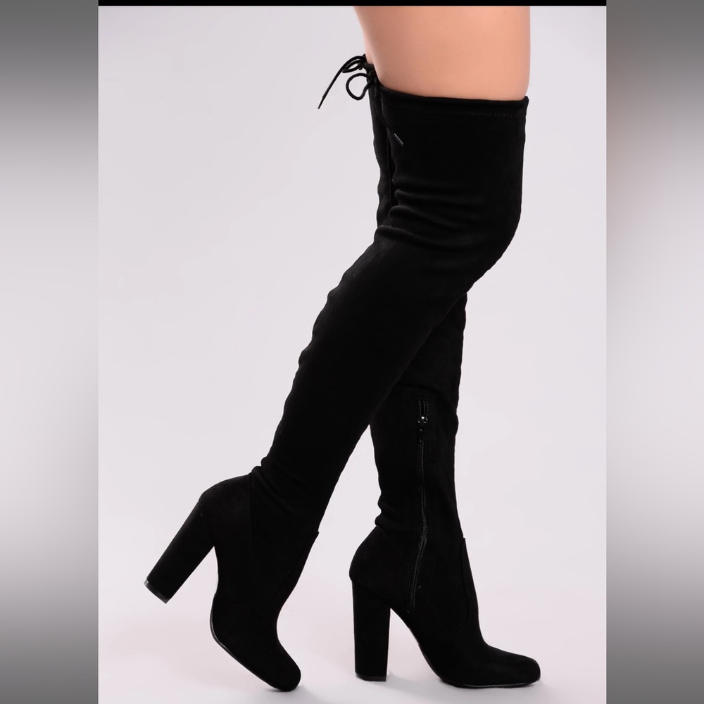 pretty in thigh high boots 8W